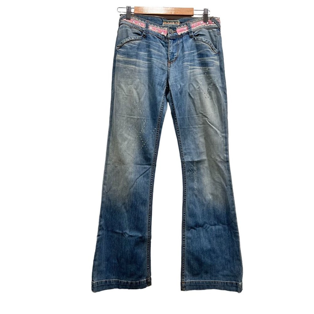 Allen B Womens Blue Medium Wash Mid Rise Bootcut Denim Jeans Size 30 x 34